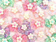 ♡まとめ買い割引中♡【ＤＰ-１１０】リボン　お花付き　ラメラメ　可愛い
