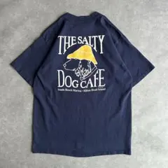 90s ロゴプリントTシャツ USA製 袖シングルステッチ カフェ グッズ