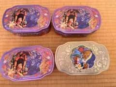 ディズニープリンセス空き缶4個セット　ラプンツェル　美女と野獣