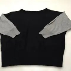 黒とグレー2way　七分袖ドルマンスリーブニットセーター　S〜М