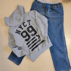 パーカー & デニムパンツ セット