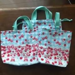 レッスンバッグ　ハンドメイド　上履き入れ　お着替え袋　女の子　入園　入学　手作り