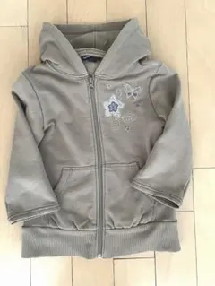 GAP 7分袖パーカー フード付き 140 モスグリーン