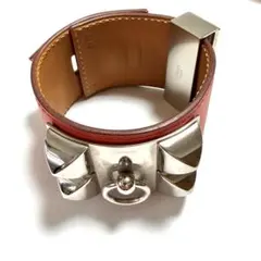 HERMES レザー ブレスレット コリエ・ド・シアン 黒 aq10593 - メルカリ