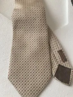 HERMES 幾何学模様 ネクタイ ベージュ