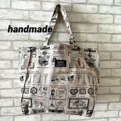 ハンドメイド ざっくりリネン風買い物エコバッグ