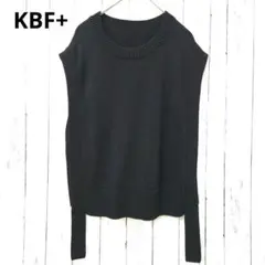 KBF+ ニットベスト レイヤード ベルト付き ジレ　ブラック アーバンリサーチ