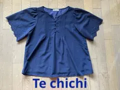 te chichi テチチ　ネイビー 半袖ブラウス　M