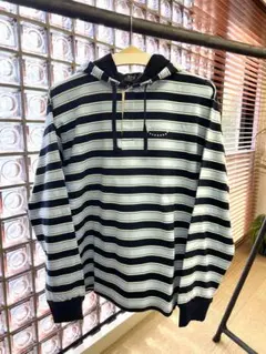 ボーダーパーカー　ライトブルー