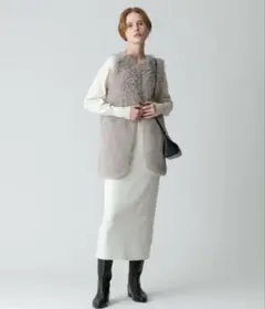 アルアバイル　ルルウィルビー フェイクファーコンビニットジレ