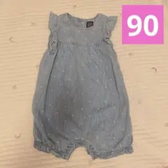【BabyGAP】90 ロンパース　夏服　女の子　子供服　つなぎ　デニム