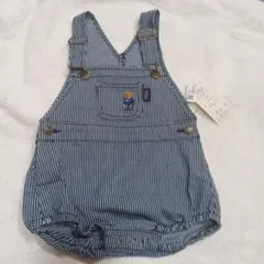 POLO ストライプオーバーオール 80