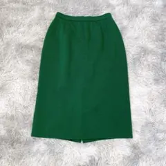 Piale M タイトスカート グリーン ウール オフィス 通勤 綺麗め