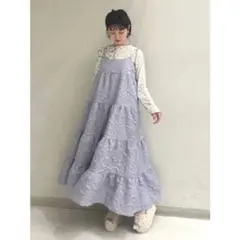 merry jenny rumpleティアードキャミワンピース　ラベンダー