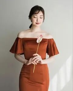 【ビタースウィート】 テラコッタ ドレス 前撮り 結婚式 二次会