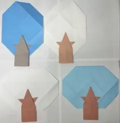 折り紙 冬の木のパーツセット ハンドメイド
