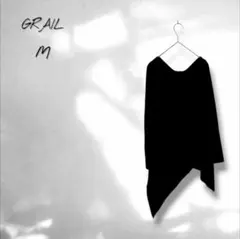 トップス カジュアル 上品 個性的 体型カバー 黒 ブラック M