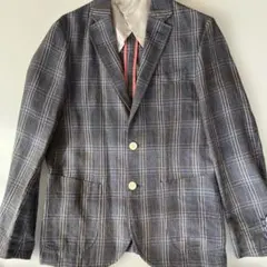 COMME CA ISM グレー系チェック テーラードジャケット S