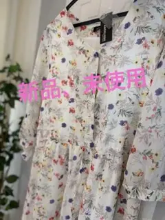 【アンジェリーベ】【新品、未使用】花柄 Aラインワンピース 3/4袖