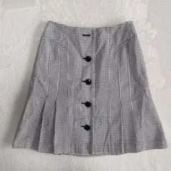 ロペ ROPE 幾何学柄 プリーツ ミニスカート 総柄 黒 白 7号 日本製のサムネイル