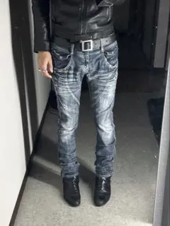 Hedi boy立体裁断00s MICHEL KLEIN bikerdenimのサムネイル