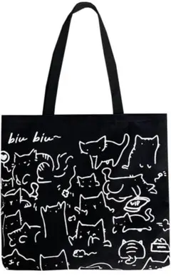 キャンバス トートバッグ 猫柄 キャット ショルダーバッグ レディース