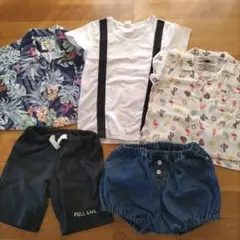 80サイズまとめ売り　男の子　アロハシャツ　春　夏　シャツ　かぼちゃパンツ