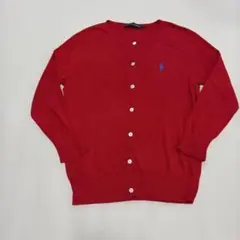 RALPH LAUREN クルーネックカーディガン レッド Mのサムネイル