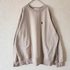 【U.S. POLO ASSN】（M）ワンポイントロゴ刺繍スウェット/ゆったり