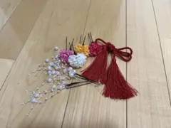 和装髪飾り　七五三　成人式　結婚式　パール　水引　花