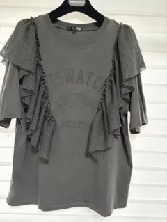 SUGAR SPOON 半袖Tシャツ メッシュフリル グレー Fサイズのサムネイル