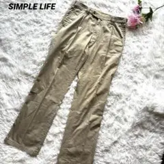 シンプルライフ メンズ パンツ チノパン ベージュ カジュアル 【L】スラックス