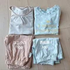 ユニクロ&西松屋 半袖パジャマ 2セットまとめ売り 100cm