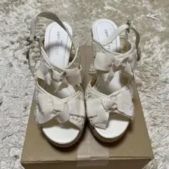 JILL STUART アイボリーリボンサンダル