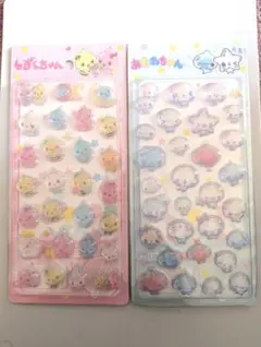 あわわちゃん、しずくちゃん、硬いシールセット