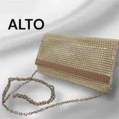 【美品】ALTO シルバー装飾 パーティーバッグ クラッチバッグ