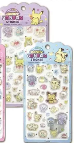 【韓国公式】 ポケモン ポケピース ボンボン 3Dシール 2種セット.