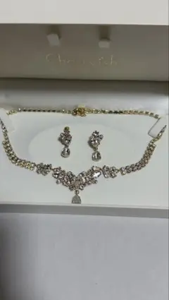 ブライダルアクセサリー ネックレスとイヤリングセット