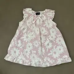 花柄ノースリーブワンピース　ピンク　80㎝