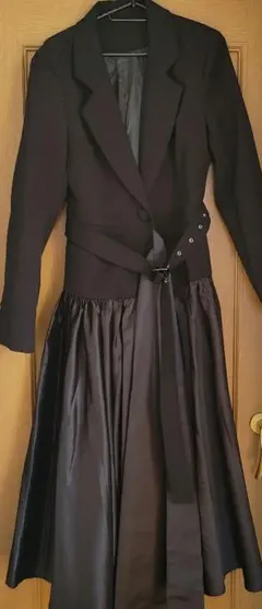 黒ジャケット ロングジャケット スカートドッキング