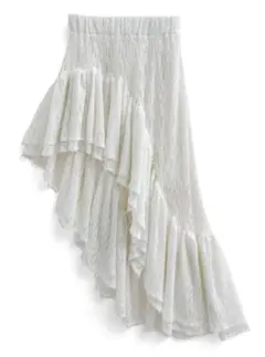 GRL レースフリルアシンメトリースカート [gn397] オフホワイトS