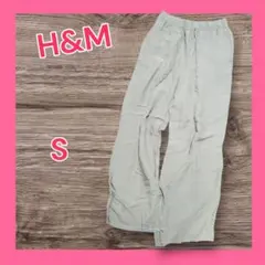 未使用 H&M リネンブレンドパンツ レディース S ライトグリーン