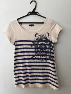 ATELIER SIX 半袖Tシャツ ボーダー リボンロゴのサムネイル