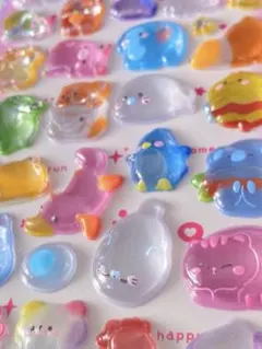 ボンボンドロップシール☆ うるちゅる　立体シール　アニマル