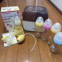 Pigeon哺乳瓶240ml×4本、哺乳瓶除菌じょーず、搾乳器セット
