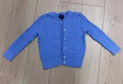 Polo ライトブルー ケーブルニットカーディガン 91cm~98cm