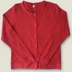 UNIQLO ワッフル　カーディガン 長袖　赤