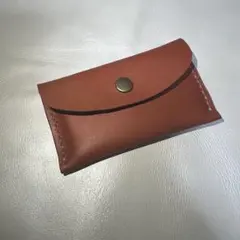 一点物！ハンドメイド ブラウンレザーカードケース