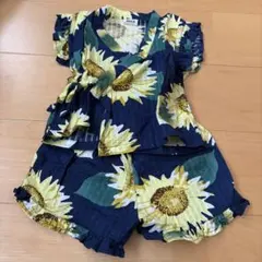 ひまわり柄 甚平 95cm未満
