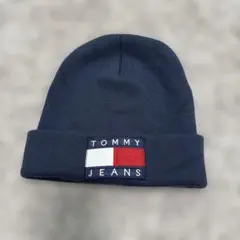 TOMMY JEANS ニット帽 ネイビー OS